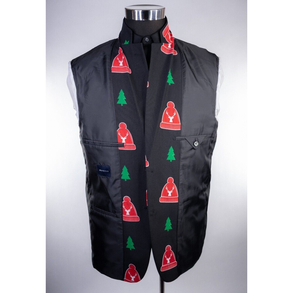BRAVEMAN Ugly Christmas Blazer Suit 2pc 42R Pants W36xUnhemmed NWT - Picture 9 of 16